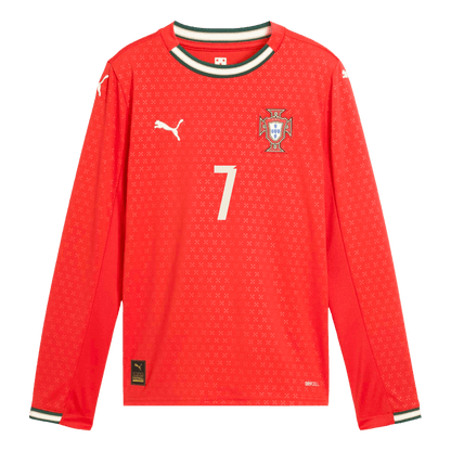 Tricouri Fotbal Portugalia RONALDO #7 Acasă 2025 Mânecă Lungă (mărime mare)