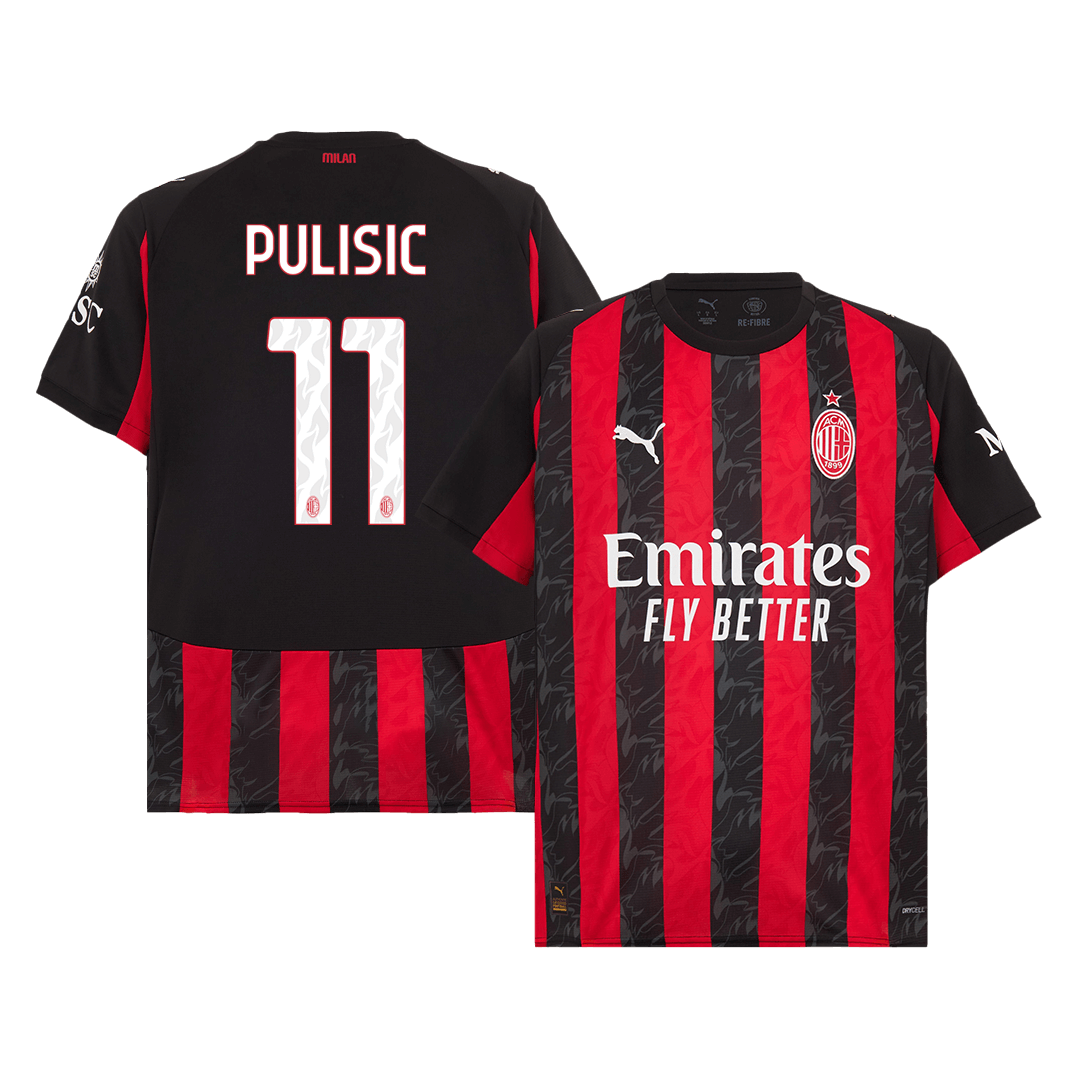 Tricouri Fotbal AC Milan PULISIC #11 Acasă 2025/26 (mărime mare) - Premium