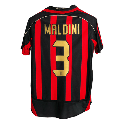 Tricouri Fotbal Vintage AC Milan MALDINI #3 Acasă 2006/07