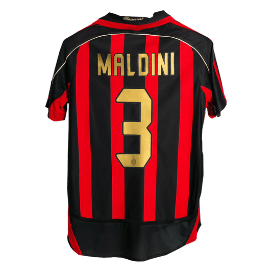 Tricouri Fotbal Vintage AC Milan MALDINI #3 Acasă 2006/07