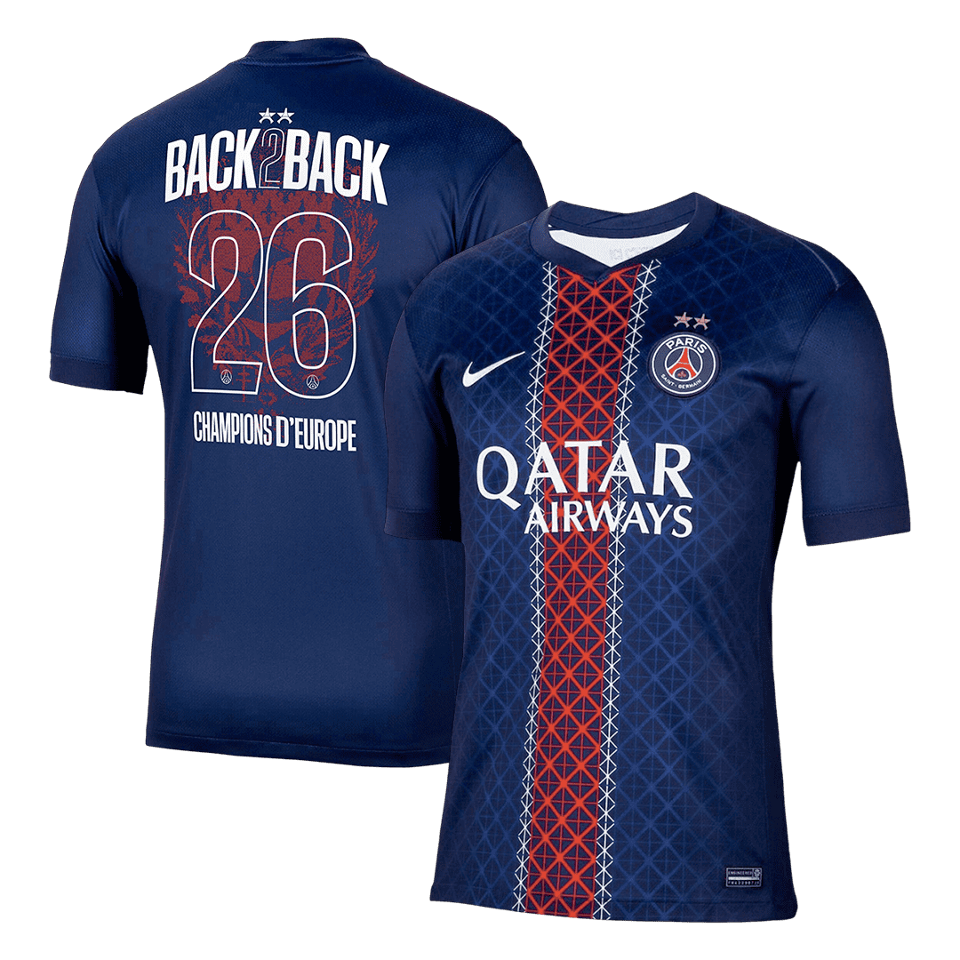 Tricouri Fotbal PSG Champions of Europe #26 Acasă 2025/26 - Premium