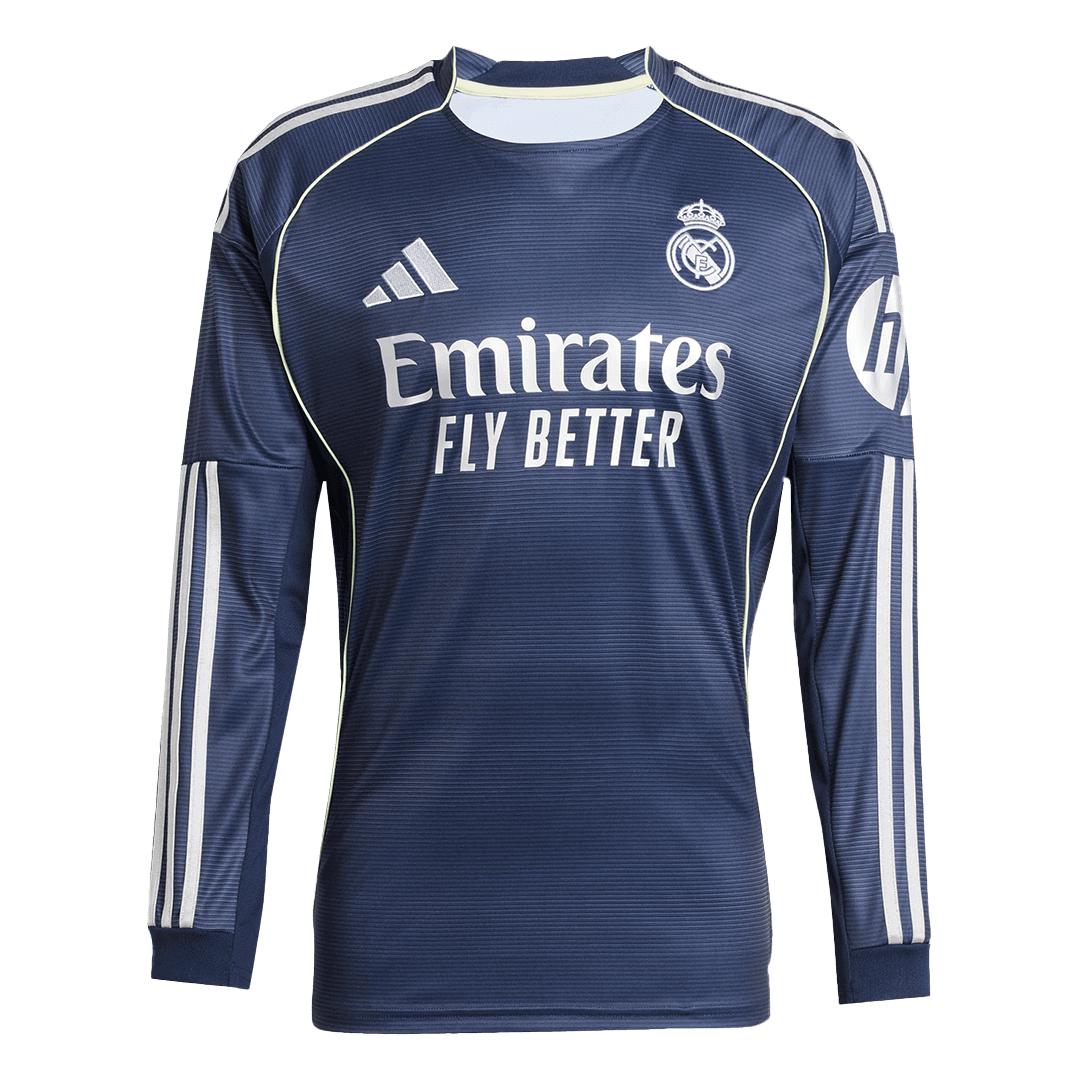 Tricouri Fotbal Real Madrid Deplasare 2025/26 Mânecă Lungă (mărime mare)