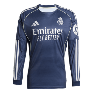 Tricouri Fotbal Real Madrid Deplasare 2025/26 Mânecă Lungă (mărime mare)