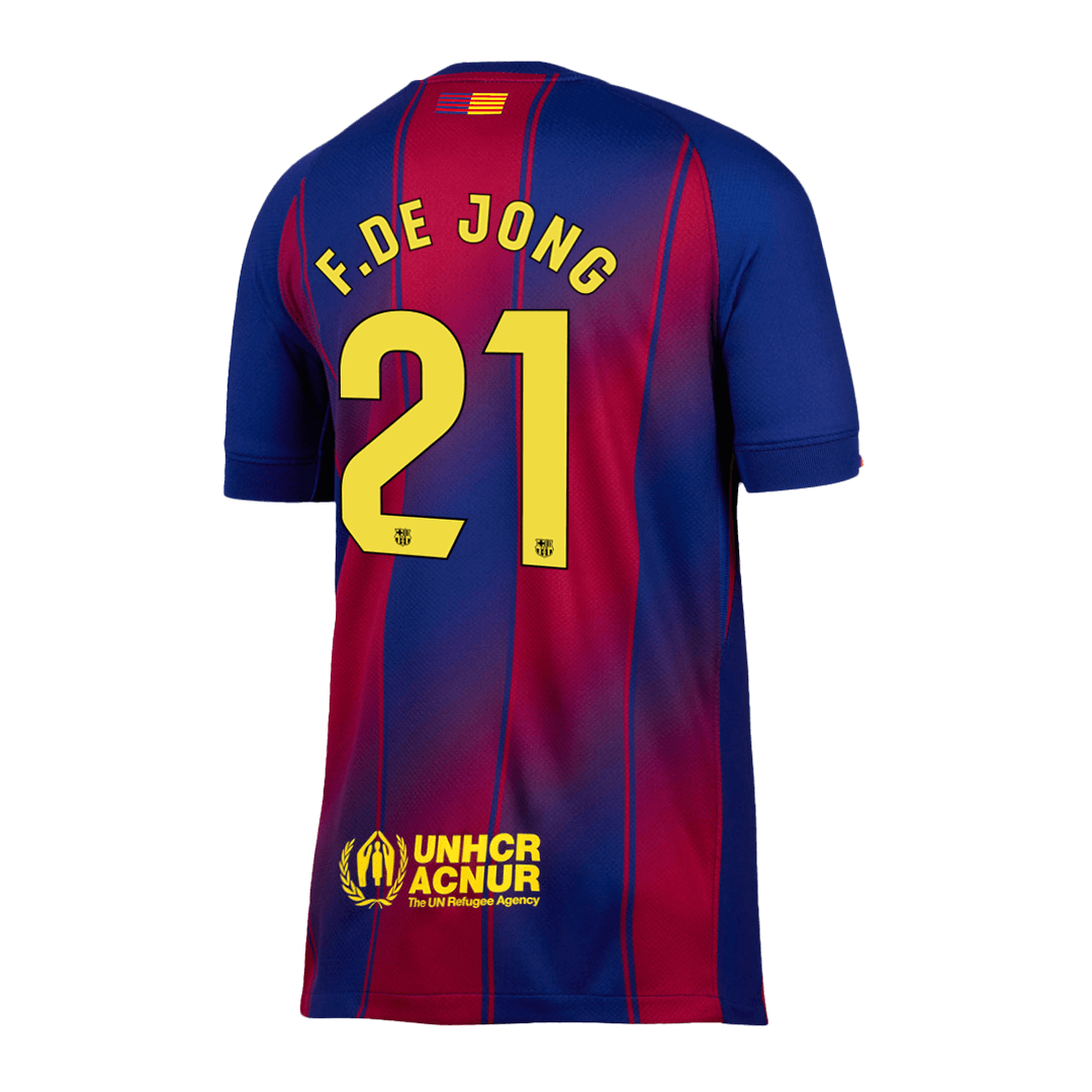 Tricouri Fotbal Barcelona F.DE JONG #21 Acasă 2025/26 - Premium
