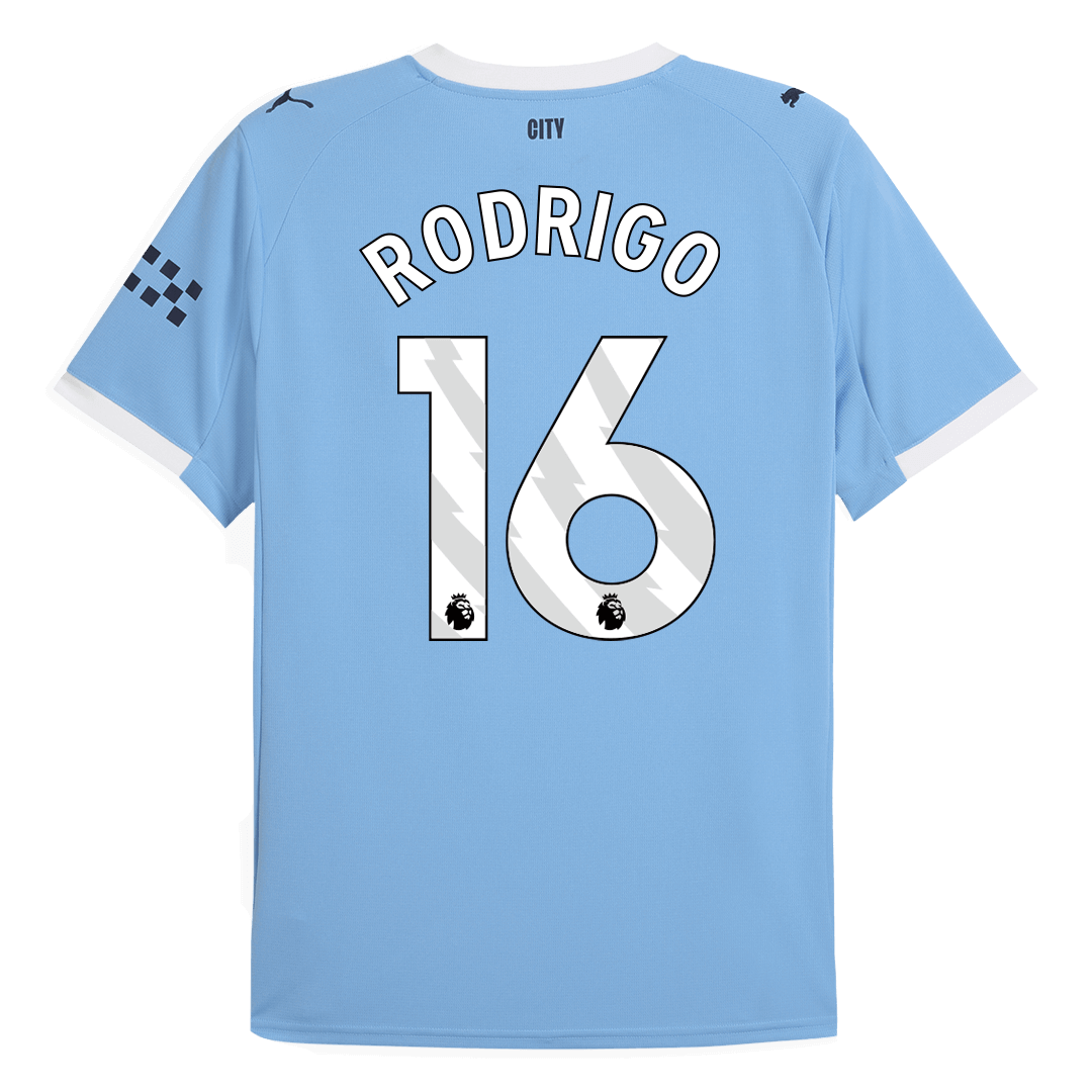 Tricouri Fotbal Manchester City RODRIGO #16 Acasă 2025/26 - Premium