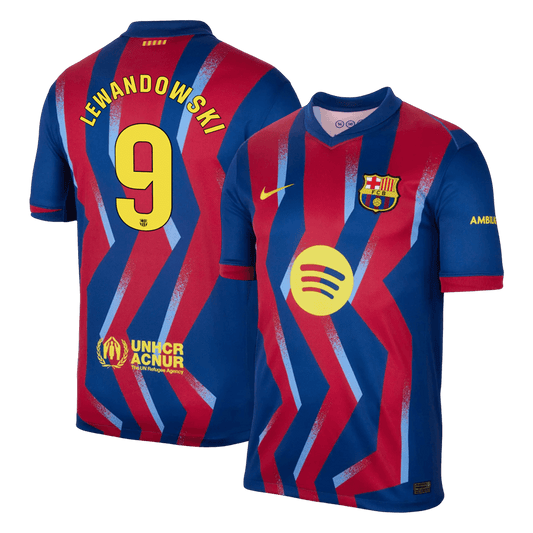 Tricouri Fotbal Barcelona LEWANDOWSKI #9 Al Patrulea 2025/26