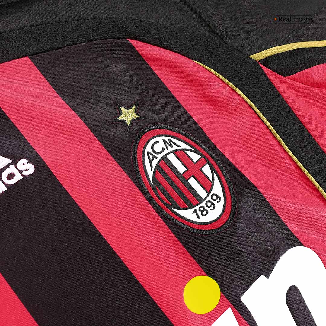 Tricouri Fotbal Vintage AC Milan MALDINI #3 Acasă 2006/07 Mânecă Lungă