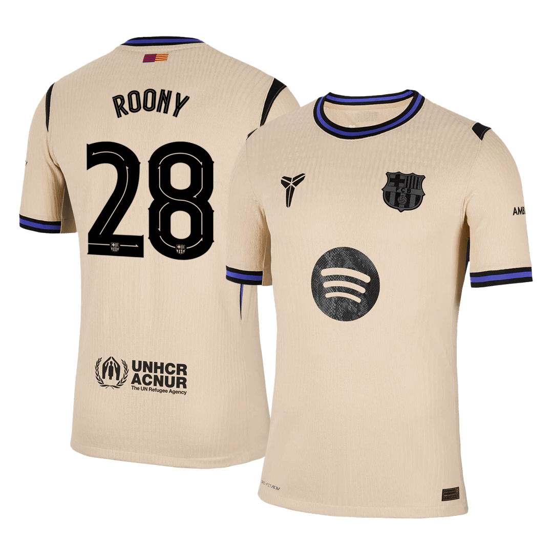 Tricouri Fotbal Barcelona ROONY #28 Deplasare 2025/26 Authentic - UCL