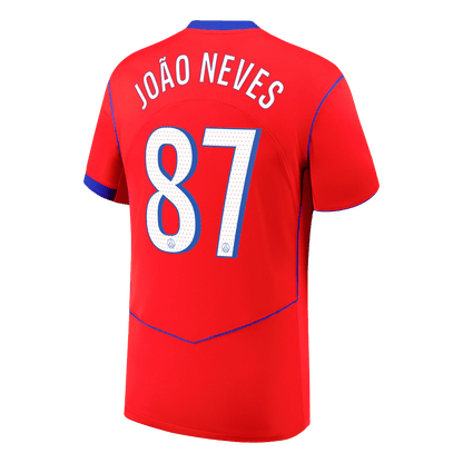 Tricouri Fotbal PSG JOÃO NEVES #87 Treilea 2025/26