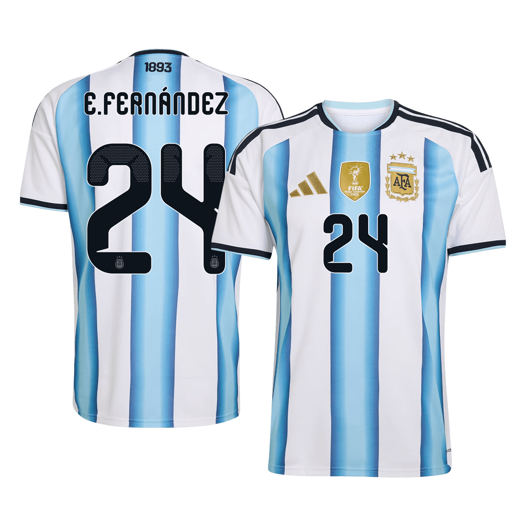 Tricouri Fotbal Argentina E. FERNÁNDEZ #24 Acasă Cupa Mondială 2026 - Premium