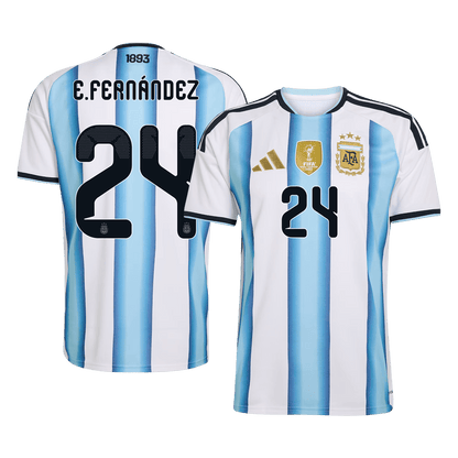 Tricouri Fotbal Argentina E. FERNÁNDEZ #24 Acasă Cupa Mondială 2026 - Premium