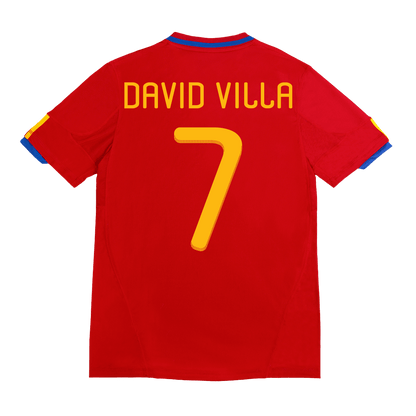 Tricouri Fotbal Vintage Spania DAVID VILLA #7 Acasă 2010