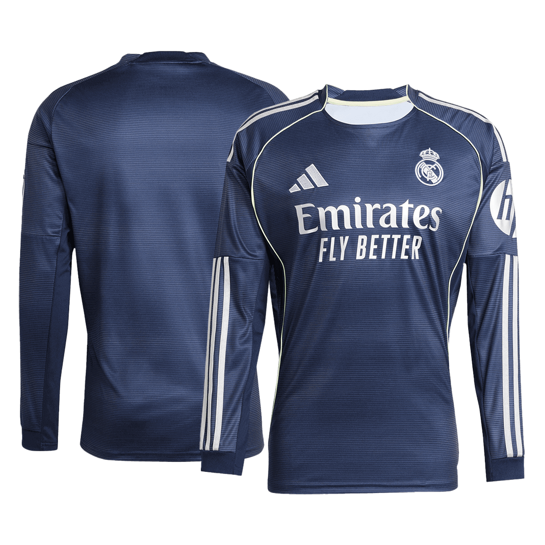 Tricouri Fotbal Real Madrid Deplasare 2025/26 Mânecă Lungă (mărime mare)
