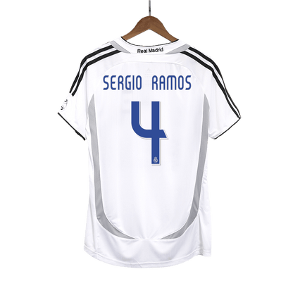 Tricouri Fotbal Vintage Real Madrid SERGIO RAMOS #4 Acasă 2006/07